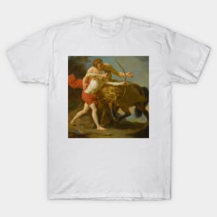 The Centaur Chiron Instructing Achilles by Louis-Jean-Francois Lagrenee T-Shirt